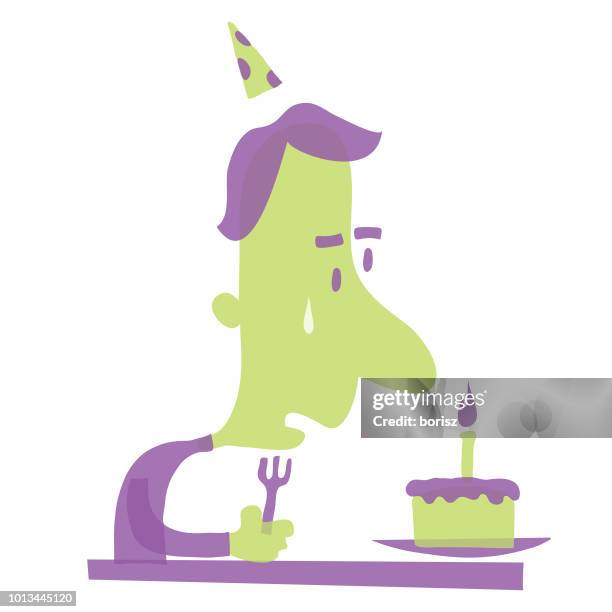 birthday - blowing candles stock illustrations