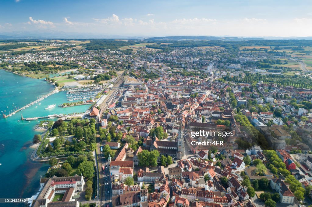 Konstanz Panorama, het Bodenmeer, Bodensee, Duitsland