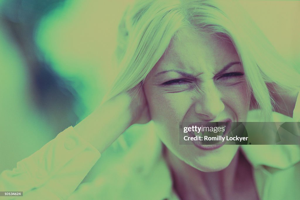 STRESSED, IRRITATED, CONFUSED, FROWNING