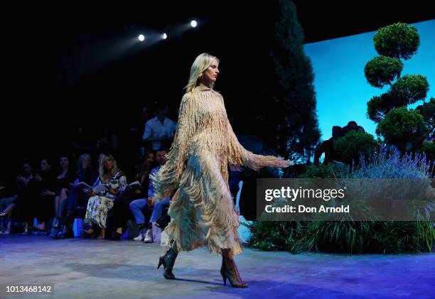 JKarolina Kurkova showcases designs during the David Jones Spring Summer 18 Collections Launch at Fox Studios on August 8, 2018 in Sydney, Australia.