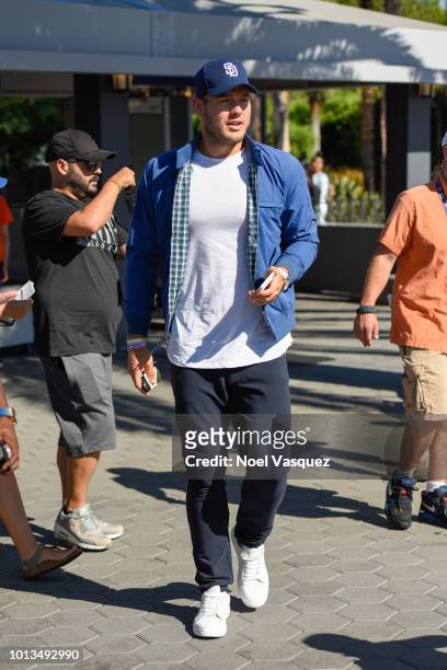 Colton Underwood visits "Extra" at Universal Studios Hollywood on August 8, 2018 in Universal City, California.