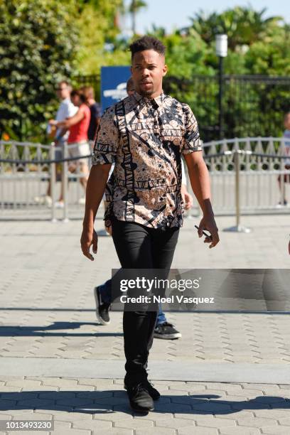 Wills Reid visits "Extra" at Universal Studios Hollywood on August 8, 2018 in Universal City, California.