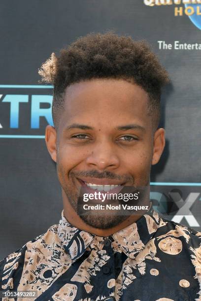 Wills Reid visits "Extra" at Universal Studios Hollywood on August 8, 2018 in Universal City, California.