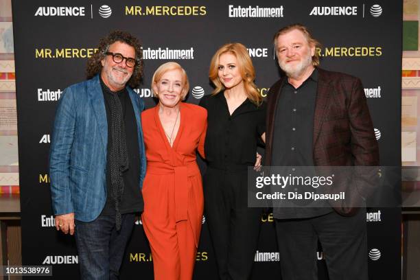 Director Jack Bender, Holland Taylor, Justine Lupe, and Brendan Gleeson attend a first look screening of Mr. Mercedes Season 2 hosted by...