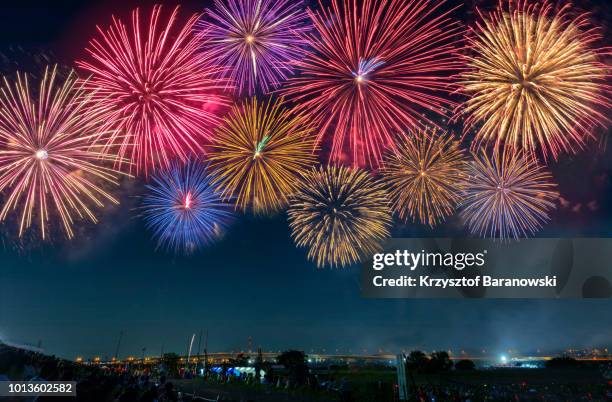 adachi fireworks festival - firework display imagens e fotografias de stock