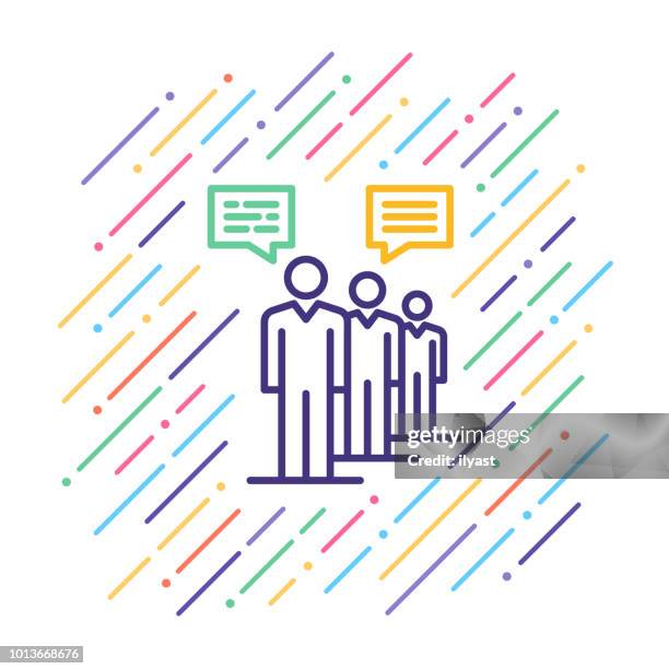 employee line icon - employee survey stock illustrations