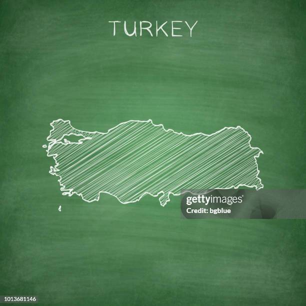 ilustrações, clipart, desenhos animados e ícones de mapa de turquia desenhado na lousa - blackboard - turquia