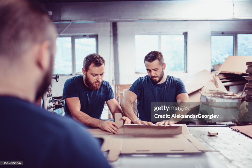 Box Factory Labourer Factory Workers Making Boxes Out Of Carton In Factory High-Res Stock ...