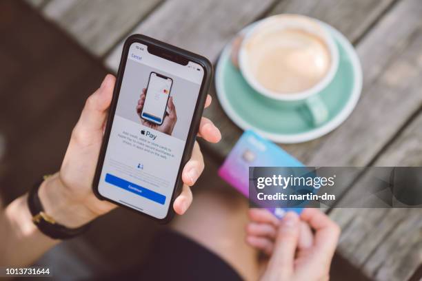 apple pay - apple bank stock pictures, royalty-free photos & images