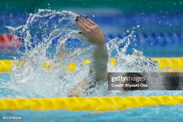 Leah Smith of the United States competes in the Women's Freestyle 800m Timed-Final on day one of the Pan Pacific Swimming Championships at Tokyo...