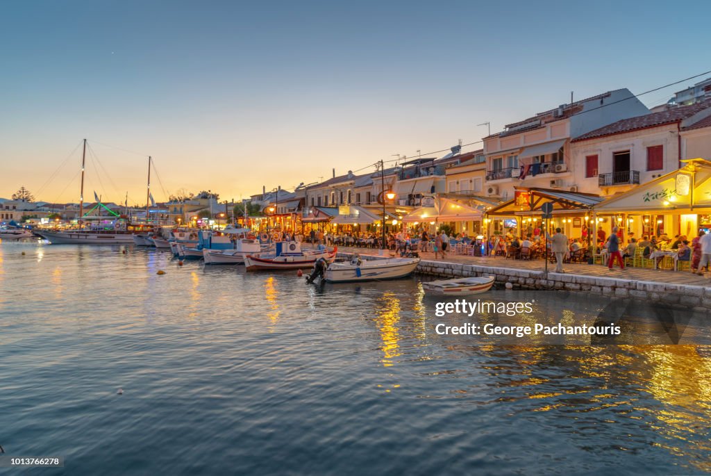 Pythagoreion in Samos, Greece at night