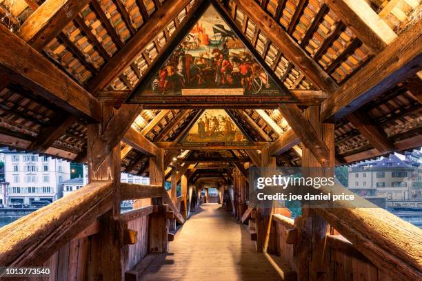 spreuerbrücke, lucerne, switzerland - luzern stock pictures, royalty-free photos & images