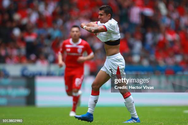 Orbelin Pineda of Chivas reacts during the third round match between Toluca and Chivas as part of the Torneo Apertura 2018 Liga MX at Nemesio Diez...