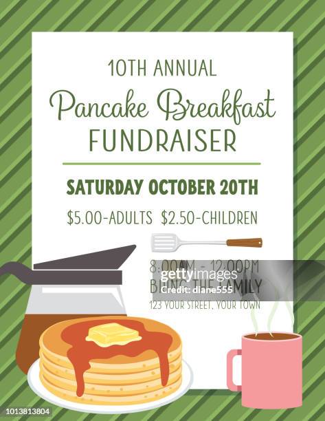 pancake breakfast poster template - pancake stock illustrations