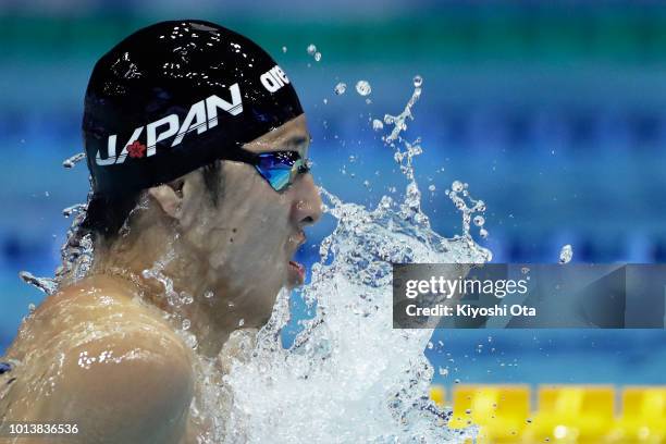 Daiya Seto of Japan competes in the Men's 400m Individual Medley Final on day one of the Pan Pacific Swimming Championships at Tokyo Tatsumi...