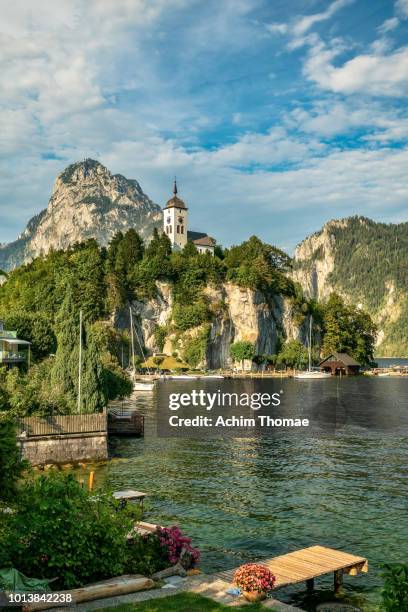 traunkirchen, lake traunsee, upper austria, europe - upper austria stock pictures, royalty-free photos & images