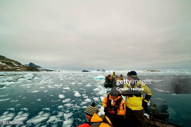 touristischen landung gold harbour - parka stock-fotos und bilder