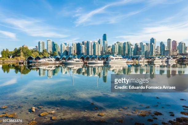 vancouver reflection on the water - vancouver stock pictures, royalty-free photos & images