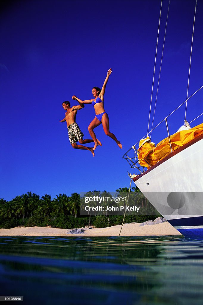jumping off sailboat