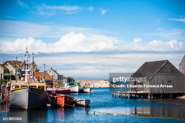 peggy's cove fishing village - halifax harbour stock pictures, royalty-free photos & images