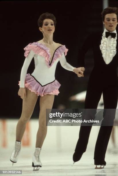 Sarajevo, Bosnia-Herzegovina Marina Klimova, Sergei Ponomarenko competing in the Ice dancing event at the 1984 Winter Olympics / XIV Olympic Winter...