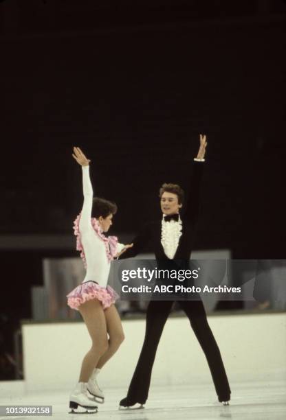 Sarajevo, Bosnia-Herzegovina Marina Klimova, Sergei Ponomarenko competing in the Ice dancing event at the 1984 Winter Olympics / XIV Olympic Winter...