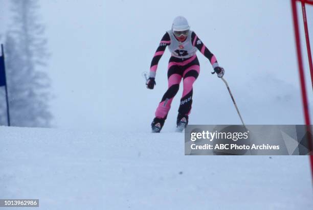 Sarajevo, Bosnia-Herzegovina Erika Hess competing in the Women's giant slalom event at the 1984 Winter Olympics / XIV Olympic Winter Games, Jahorina.