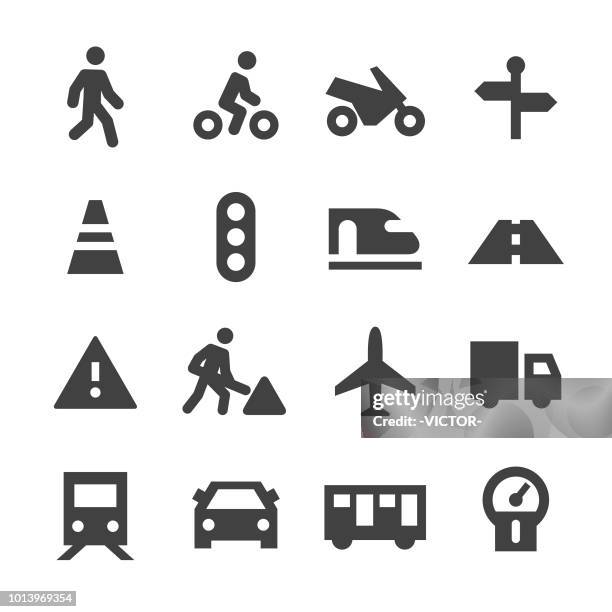 traffic icons - minimal series - pedestrian stock illustrations