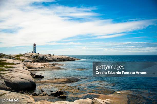 peggy's cove lighthouse - halifax stock pictures, royalty-free photos & images