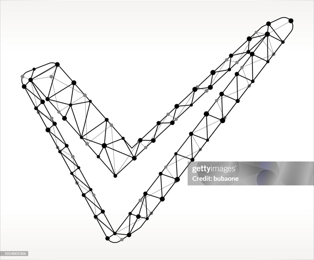 Triangle With Check Block Pattern Check Mark Triangle Node Black And White Pattern High-Res Vector ...