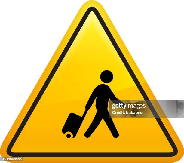man walking with suitcase icon - pulling suitcase stock illustrations