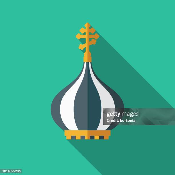 eastern orthodox dome flat design russia icon - orthodox stock illustrations