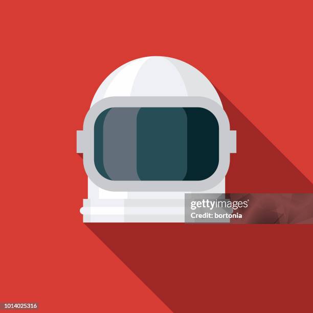 cosmonaught flat-design-russland-ikone - astronaut helmet stock-grafiken, -clipart, -cartoons und -symbole