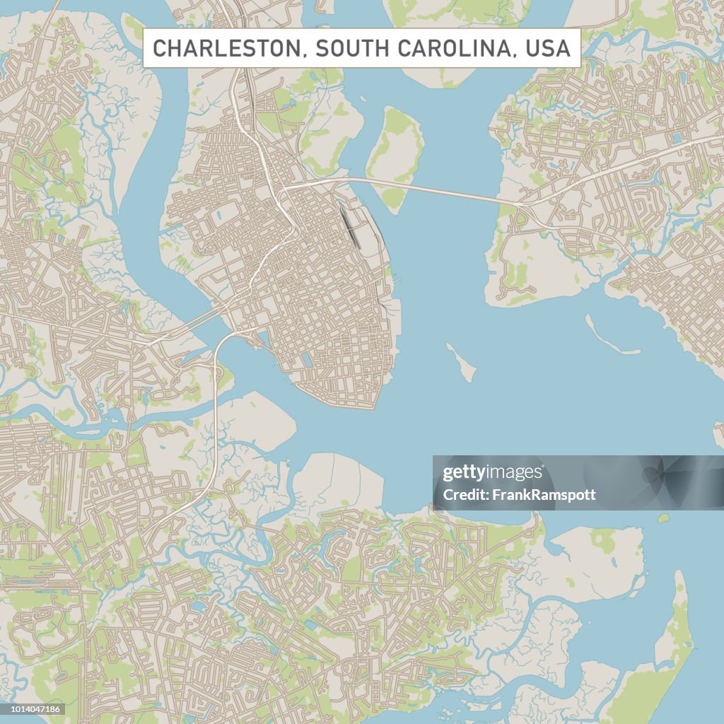 Charleston South Carolina Vereinigte Staaten Stadt Stadtplan