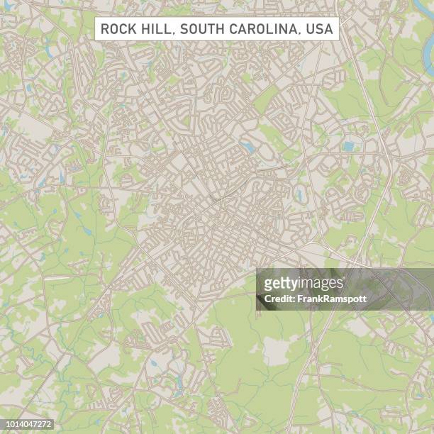 rock hill south carolina us city street map - rock hill stock illustrations