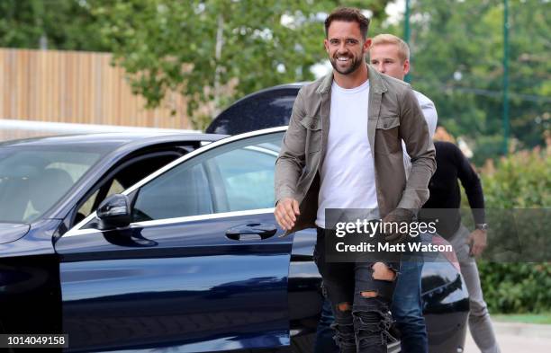 New Southampton FC loan signing Danny Ings at the Staplewood Campus on August 9, 2018 in Southampton, England. Danny Ings joins Southampton FC on a...