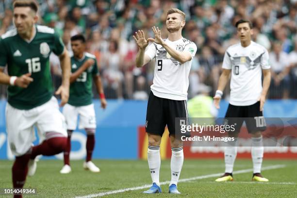 Timo Werner of Germany, Mesut Ozil of Germany during the 2018 FIFA World Cup Russia group F match between Germany and Mexico at the Luzhniki Stadium...