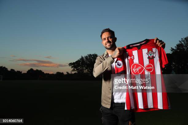 New Southampton FC loan signing Danny Ings at the Staplewood Campus on August 9, 2018 in Southampton, England. Danny Ings joins Southampton FC on a...