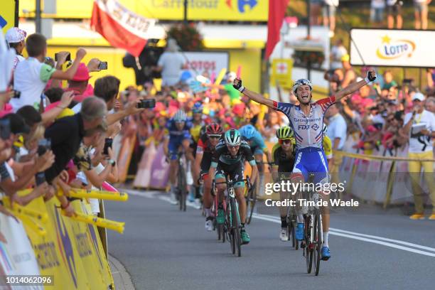 Arrival / Georg Preidler of Austria and Team Groupama - Fdj Celebration / Simon Yates of United Kingdom and Team Mitchelton - Scott / Emanuel...