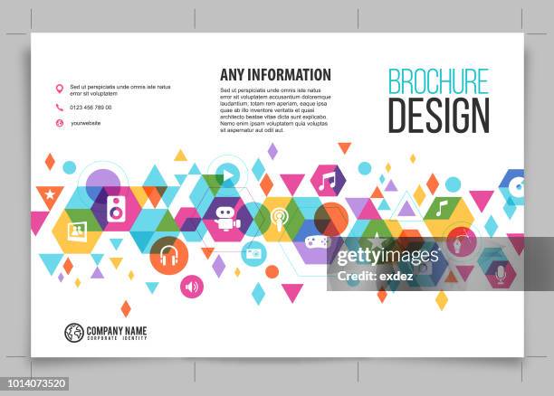 multimedia brochure design - multimedia background stock illustrations