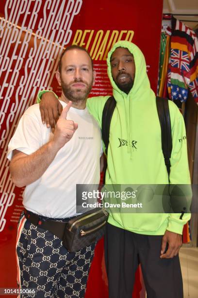 Saul Milton and Jammer attend the launch of "Super Sharp Reloaded", a new installation and pop-up shop by Saul Milton and Tory Turk, presented by...
