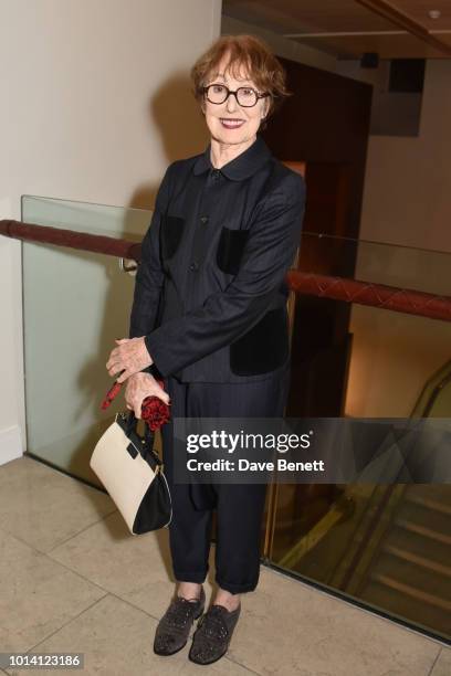 Una Stubbs attends the press night after party for "Aristocrats" at The Hospital Club on August 9, 2018 in London, England.