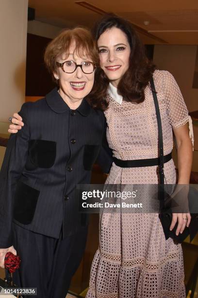 Una Stubbs and Elaine Cassidy attend the press night after party for "Aristocrats" at The Hospital Club on August 9, 2018 in London, England.