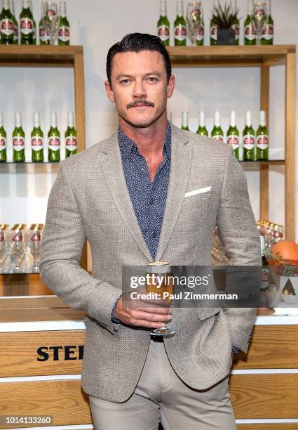 Actor Luke Evans atteds Stella Artois Introducing "Stellaspace" at Inscape on August 9, 2018 in New York City.