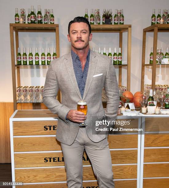 Actor Luke Evans atteds Stella Artois Introducing "Stellaspace" at Inscape on August 9, 2018 in New York City.