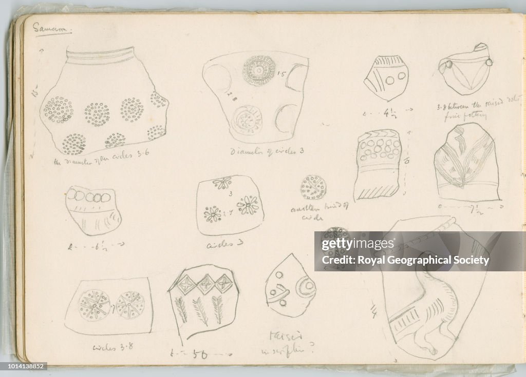 Sketches of pottery fragments, Samarra