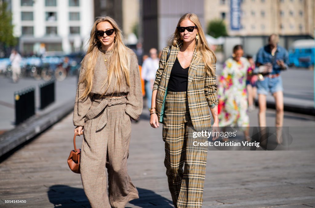 Guests wearing beige seen outside Munthe during the Copenhagen... News ...