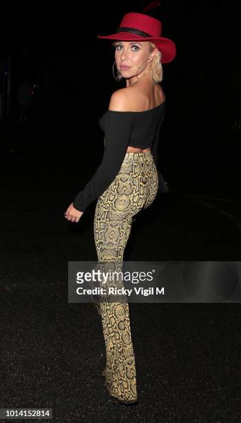 Gabby Allen seen attending the launch of Gorgon City's new album 'Escape' at Night Tales, Hackney on August 9, 2018 in London, England.