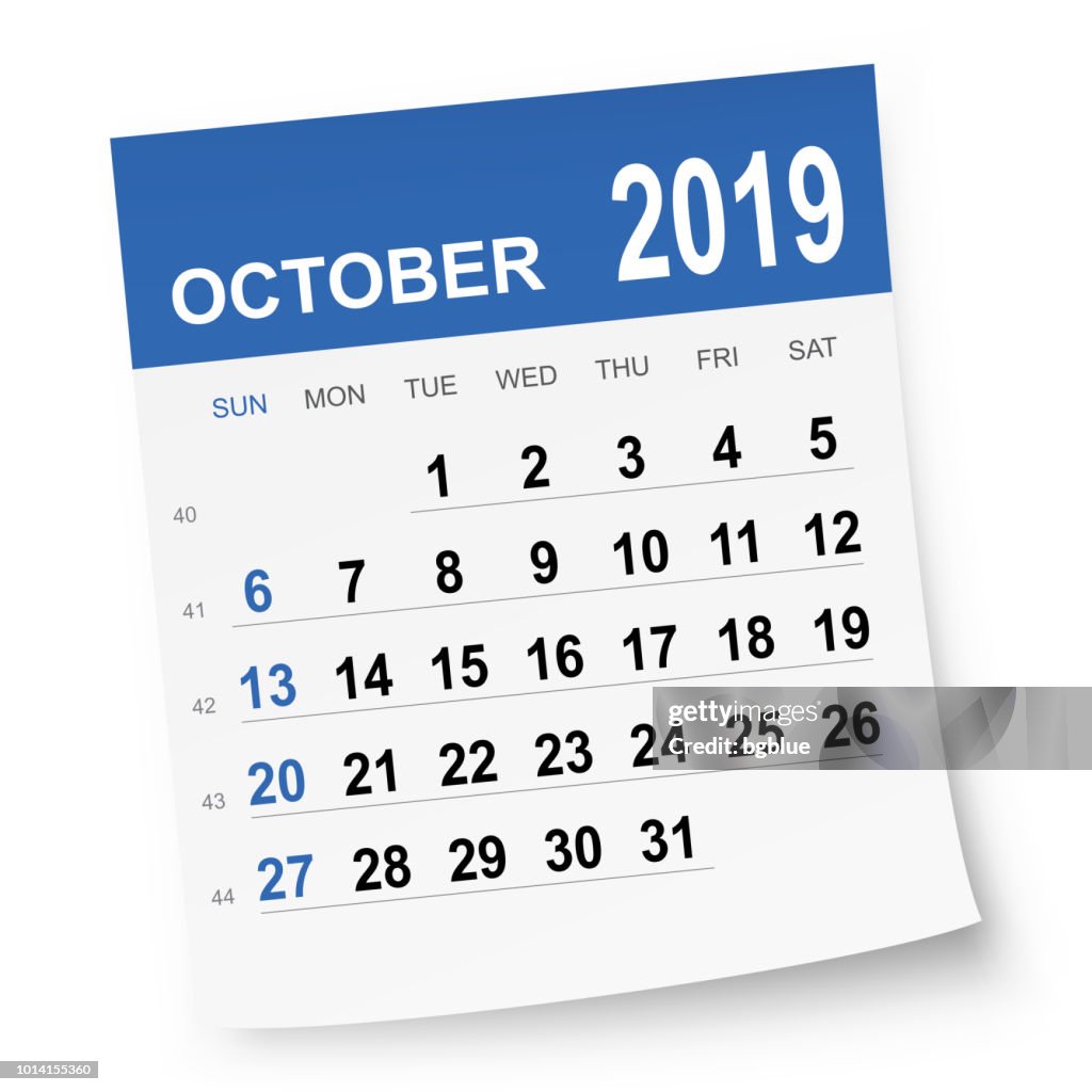 October 2019 calendar