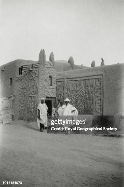 House walls in Kano, Nigeria, 1930.